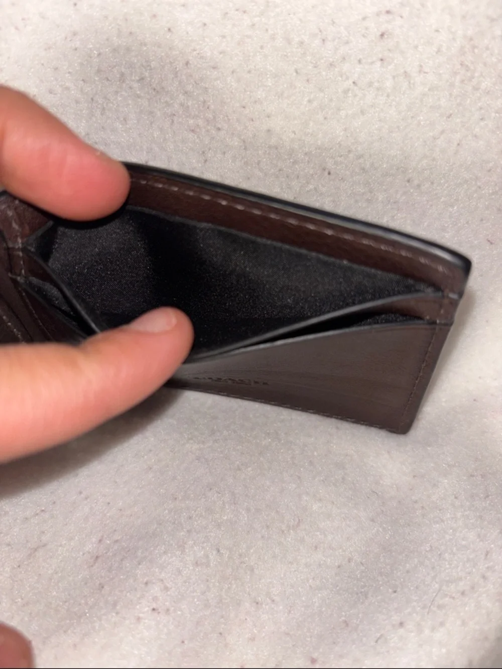 Coach Dark Brown Leather Card Holder Wallet